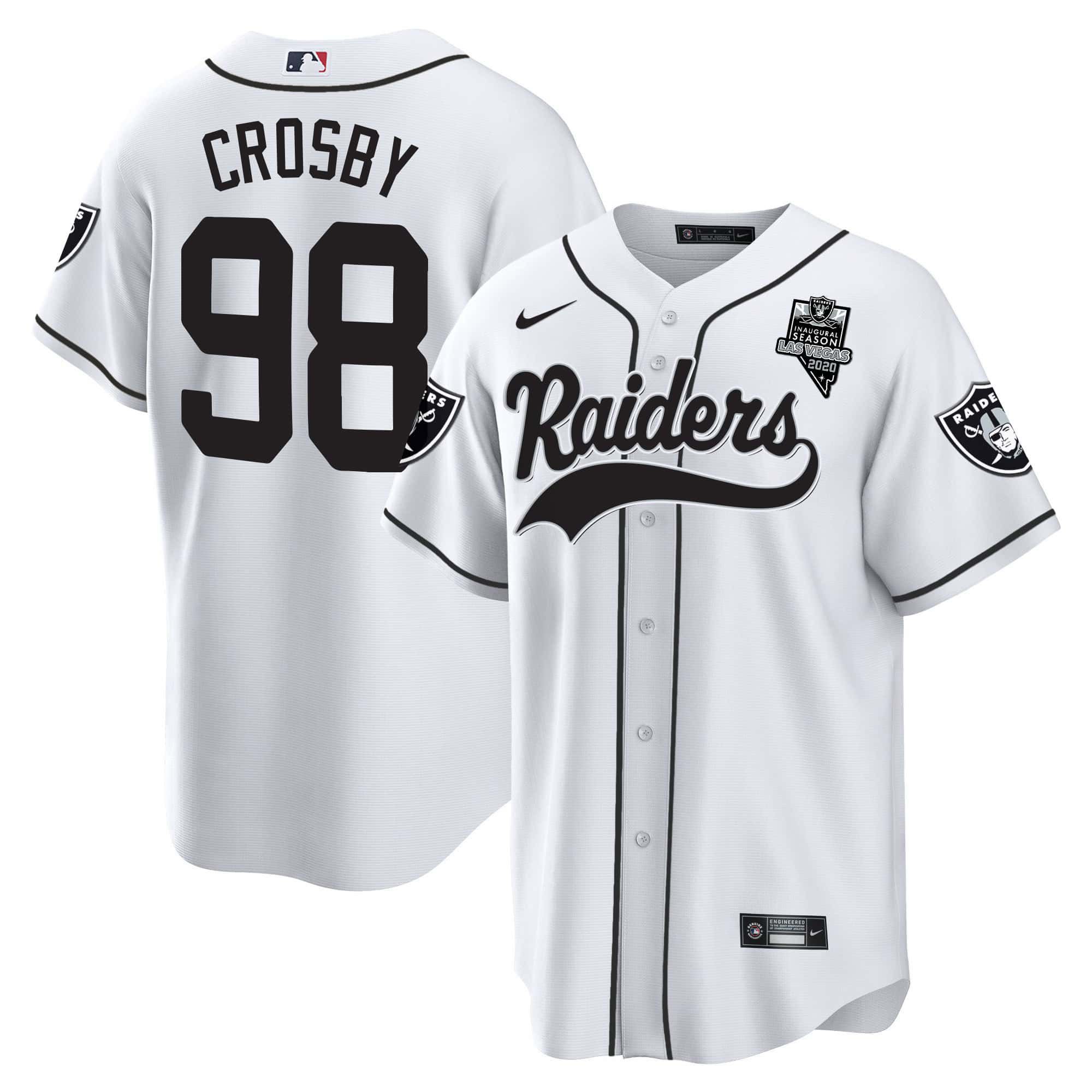 Men Oakland Raiders #98 Crosby White 2024 Nike Vapor Baseball NFL Jersey->customized nfl jersey->Custom Jersey